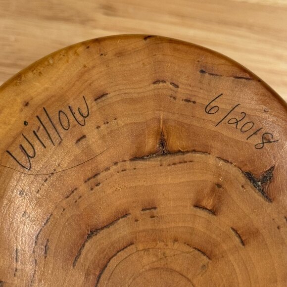 Solid Willow Wood Handmade Turned Bowl/Vase Signed and Dated - Picture 6 of 7